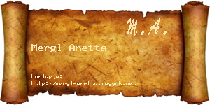 Mergl Anetta névjegykártya